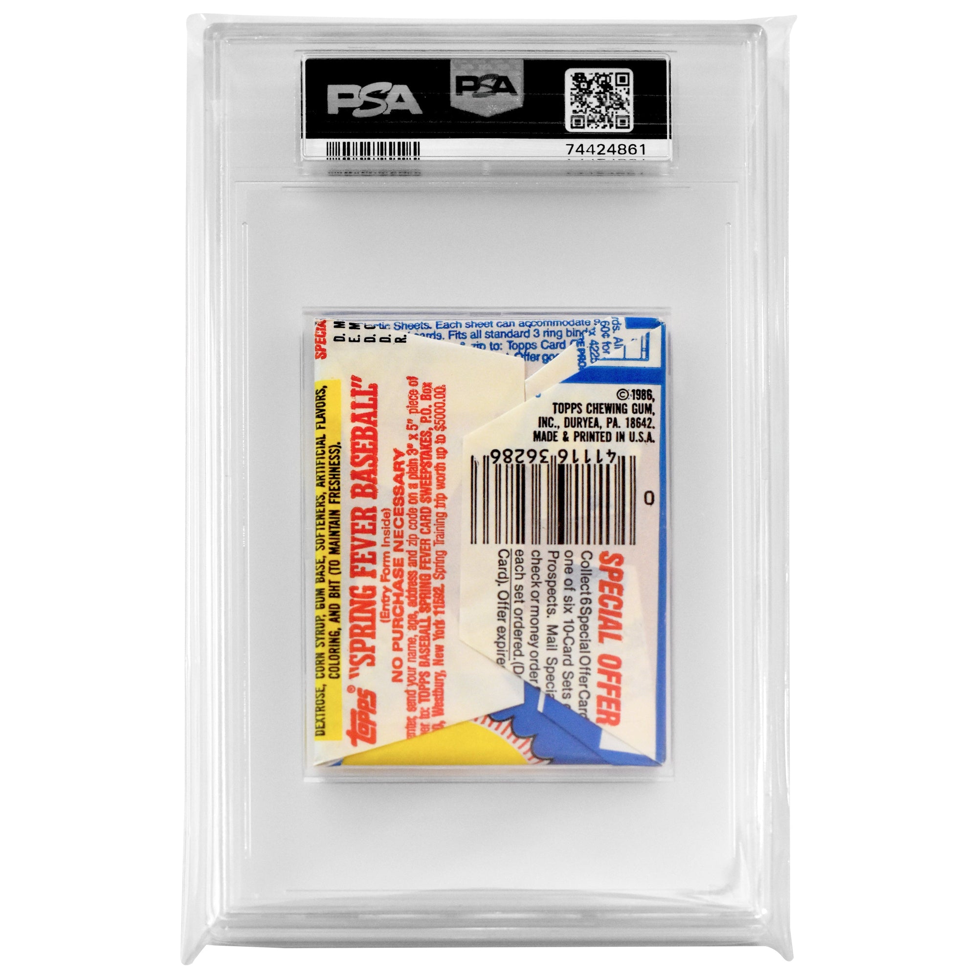 PSA Graded wax pack with protective sleeve