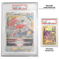 Load image into Gallery viewer, Size comparison between PSA graded Jumbo - Oversized Promo Card and regular PSA graded standard card.
