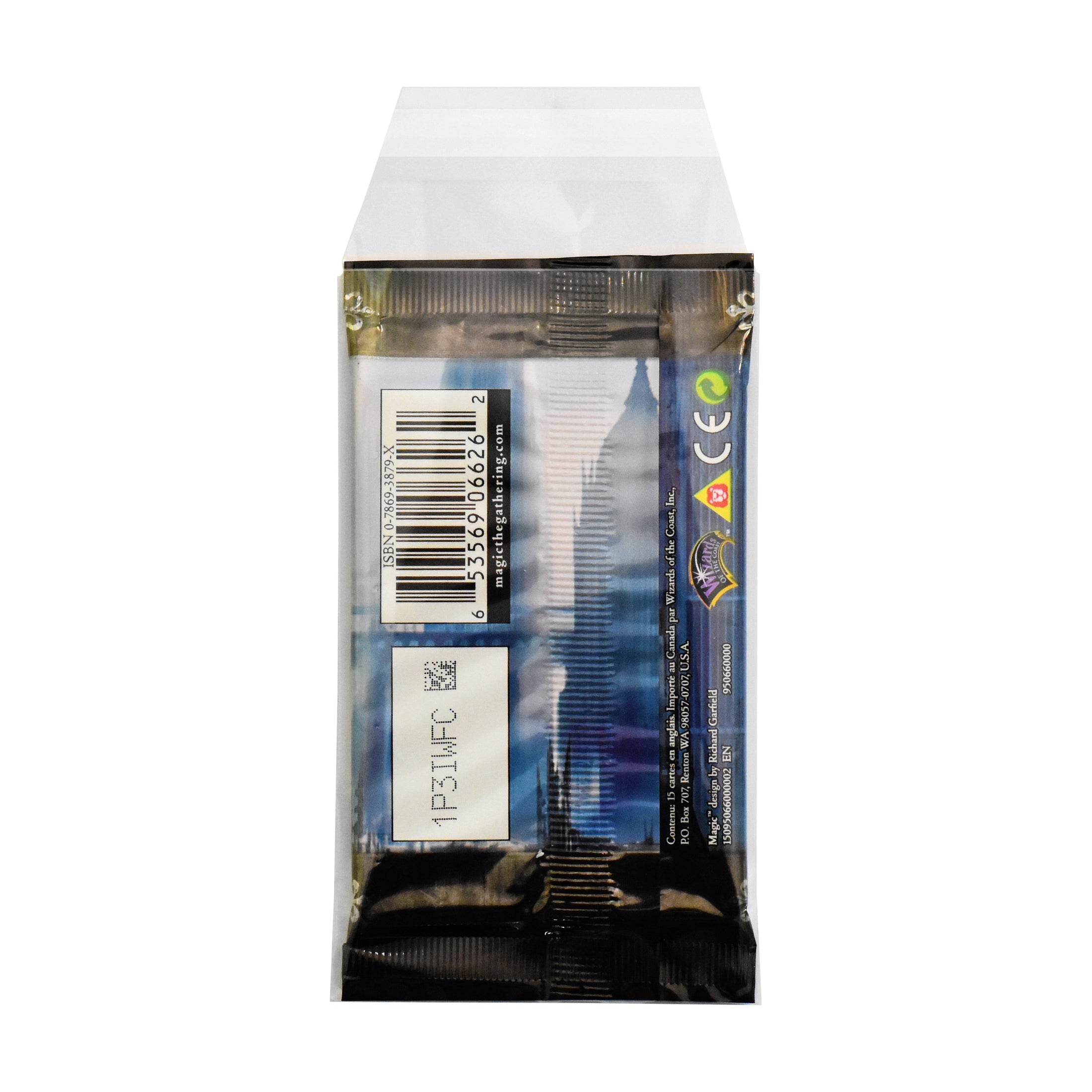Sleeved booster pack text on a white background