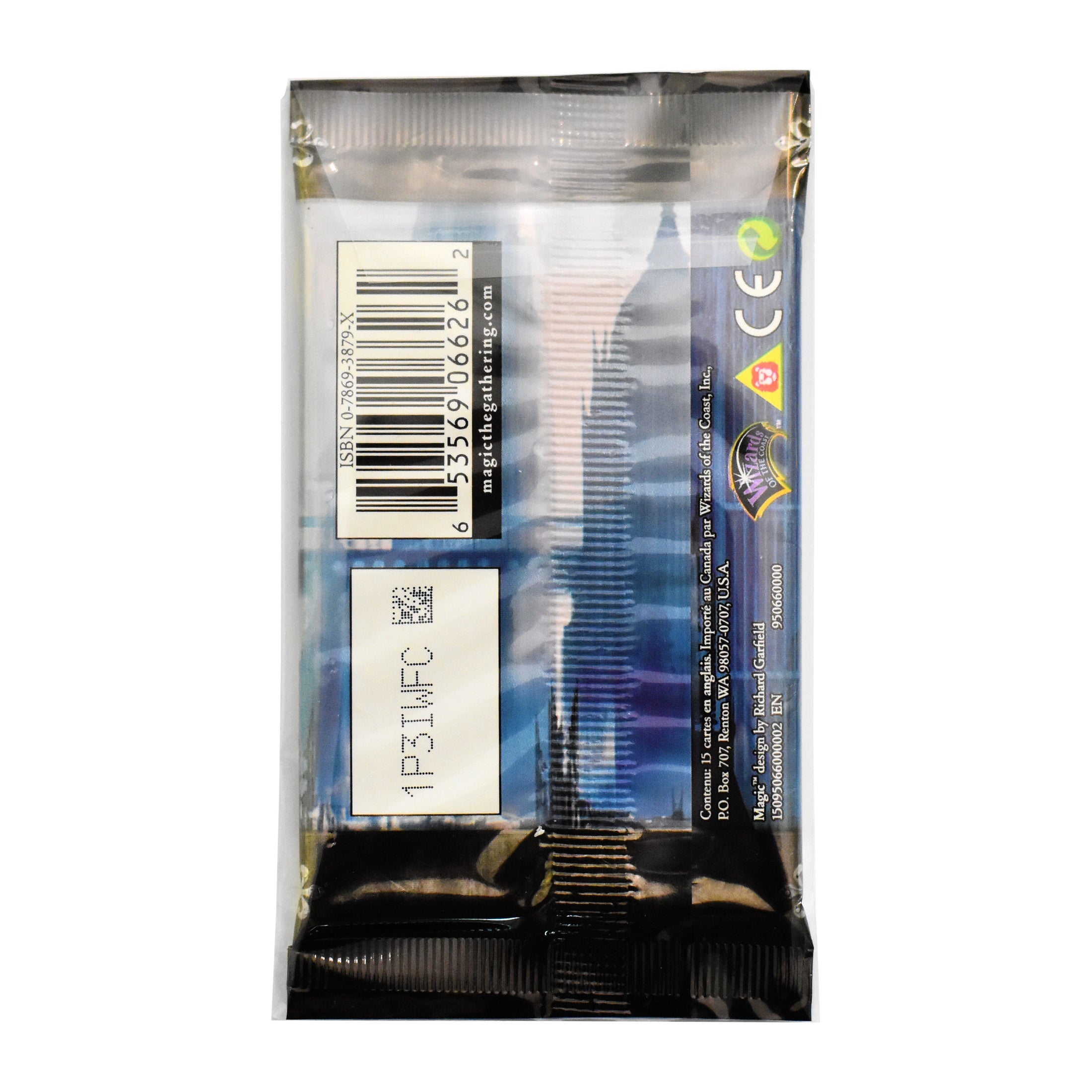 Sleeved booster pack text on a white background
