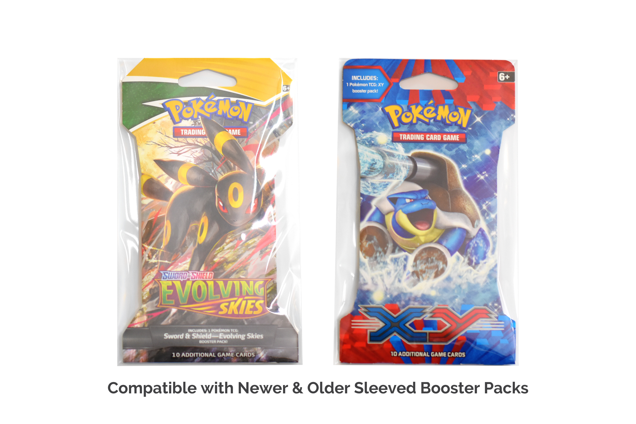 Protective Sleeves for Pokémon Sleeved Booster Packs - x50 Self Sealing Clear View