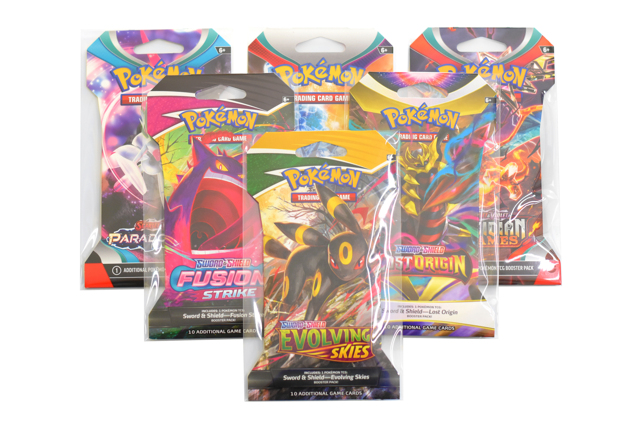 Protective Sleeves for Pokémon Sleeved Booster Packs - x50 Self Sealing Clear View