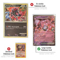 Load image into Gallery viewer, A comparison graphic showing Pokémon card sizes and types.
