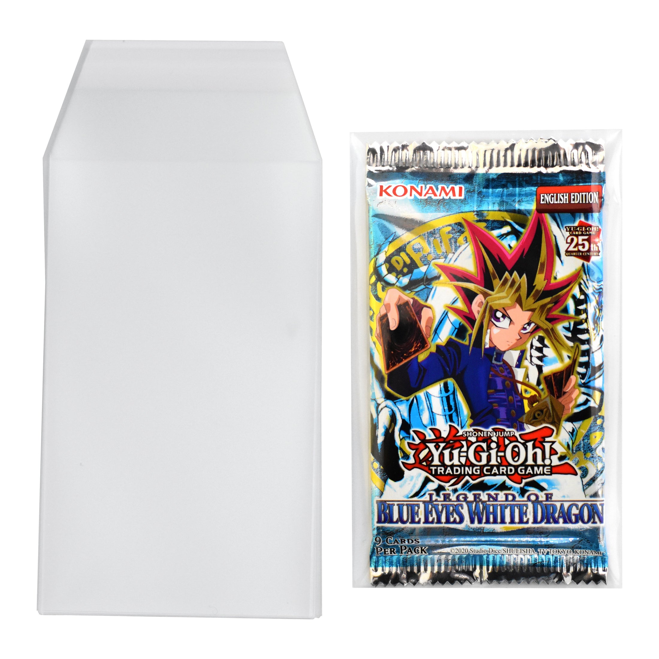 Protective Sleeves for Yugioh! TCG Booster Packs - x50 Self Sealing Clear View Sleeves